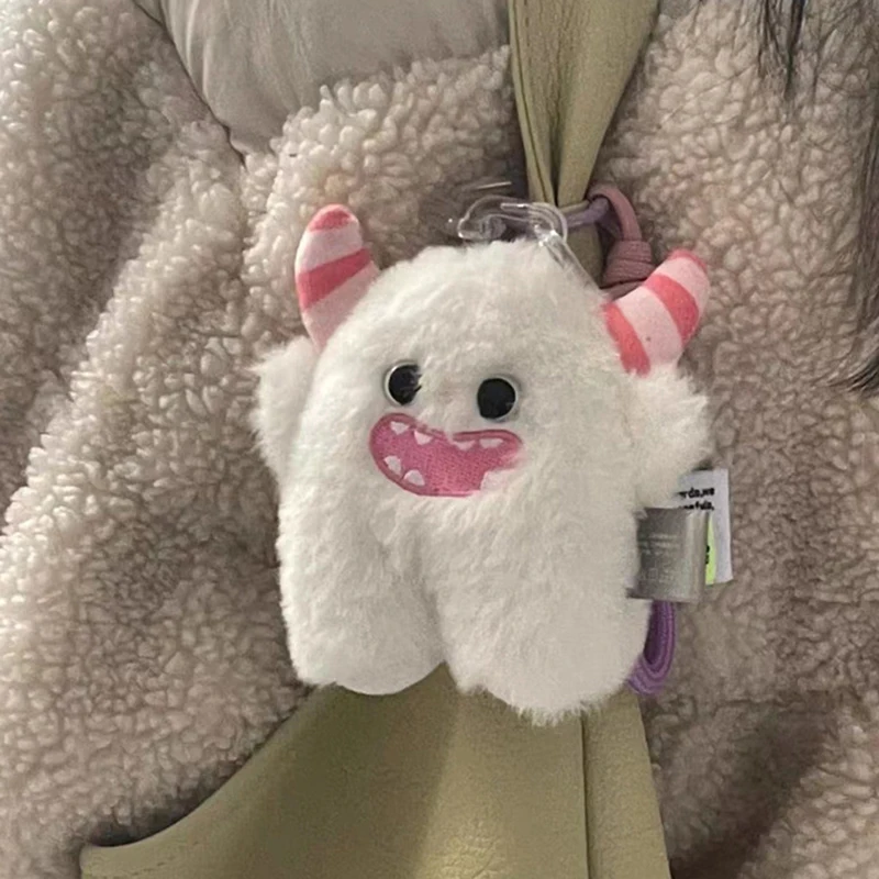 

Cartoon Cute Plush Little Snow Monster Cute Mouse Plush Pendant Doll Backpack Keychain Couple Gift Car Key Ring Accessories