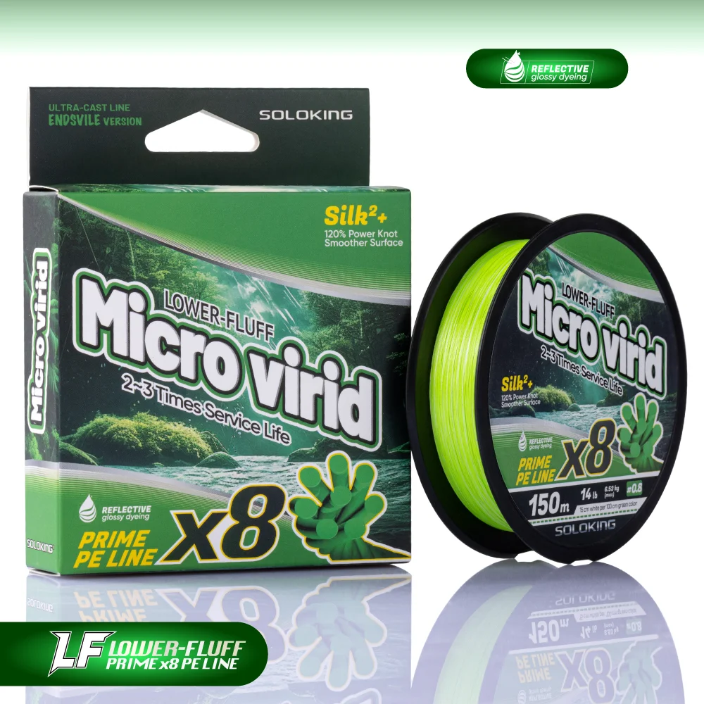 SOLOKING NEUE geflochtene Angelschnur X8 Stränge 100 m/150 m super glatte PE-Schnur Multifilament 12 lb-40lb Süß-Salzwasser-Angelschnur – Detail 1