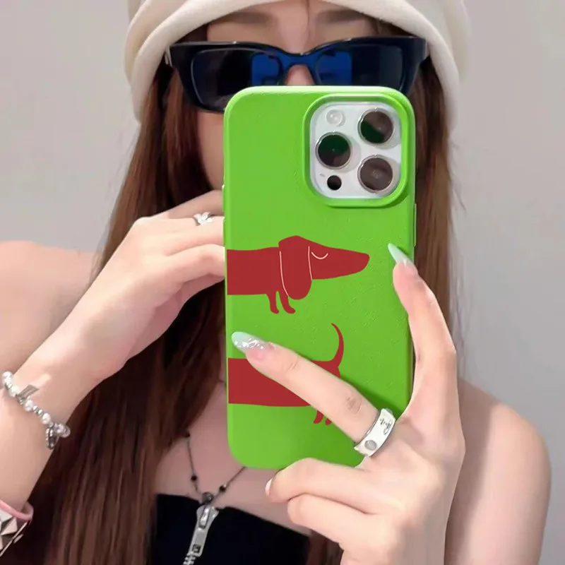 Charming Red Dachshund Pattern Soft TPU Phone Case