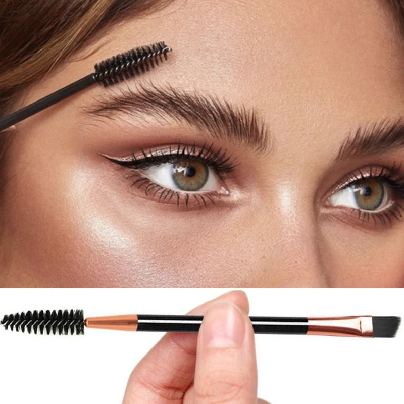 Head 1PC Doppel-Make-up-Augenbrauenpinsel, doppelseitiger Blending-Augenbrauen-Flachwinkel-Make-up-Pinsel-Kamm_voghion.com