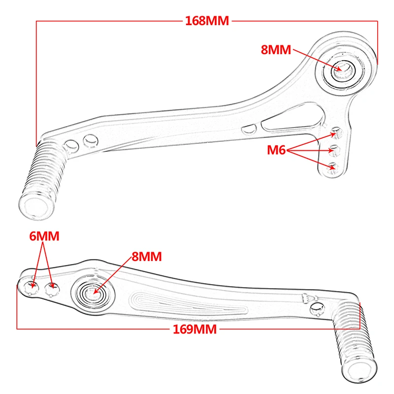 Motorcycle CNC Adjustable Dual Bearings Shift or Brake Lever Shifter Pedal with Toe Pegs Kit For Aftermarket Rearsets Rear Set motorcycle accessories,motorcycle foot pedals,motorcycle shift rod