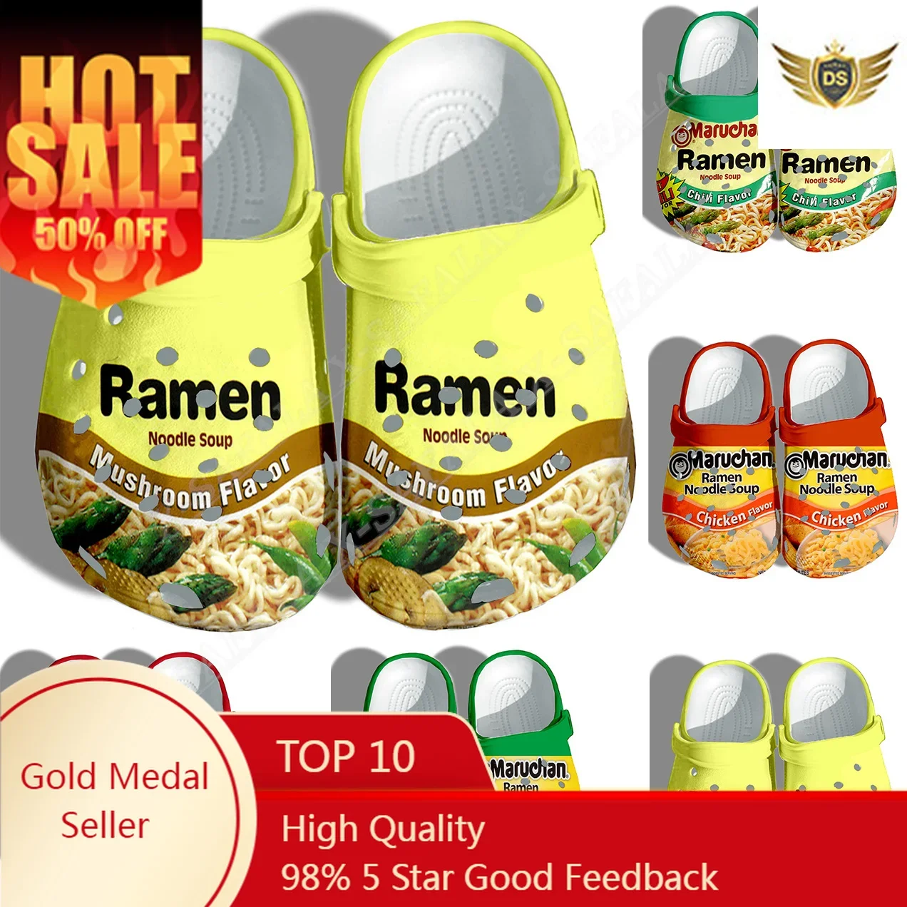 

Funny Maruchan Ramen Noodles 3D Print Men Women Clogs Slippers Kid Shoes EVA Ligtweight Sandals Summer Beach Outdoor-1