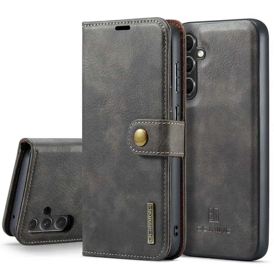 Detachable Magnetic Leather Wallet Case with Removable Flip Cover