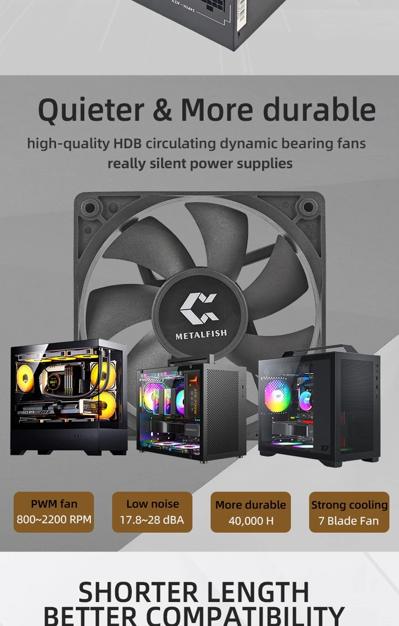 KIRIN850K ATX-600W 700W Black Power Supply 80 PLUS SILVER Support ATX3.0 Gaming