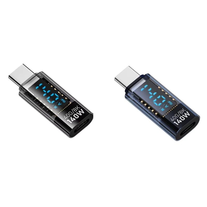 USB C Adapter LED Wattage Display 140W 40Gbps 8K USB C Extension PD3.1 Type Connector Type Power Meter Tester-Y96A