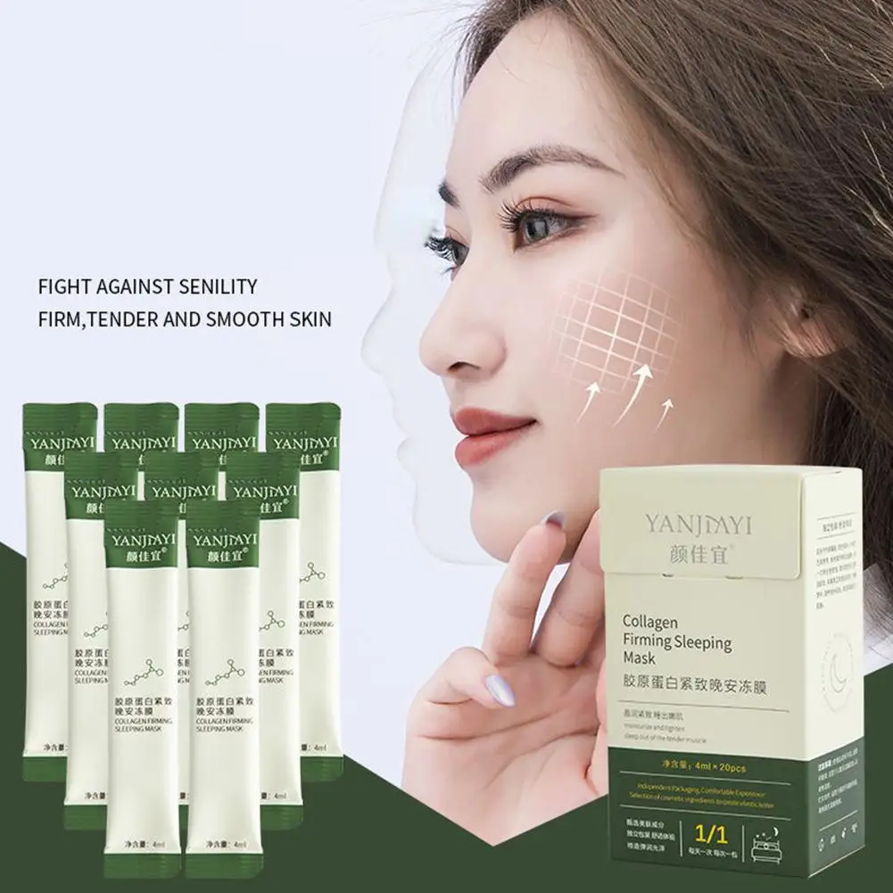 

20 Pack Korean Collagen Firming Mask Protein Face Care Moisturizing Hydrating Anti-aging Face Masks Wash-Free Sleeping Mask Set