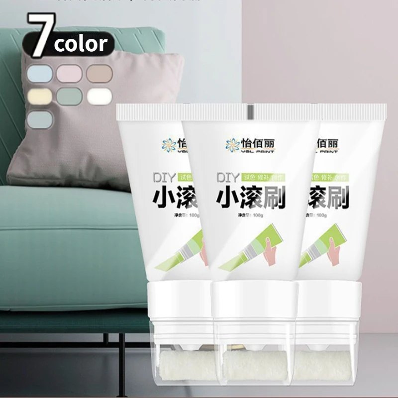 Wall Treatments Small Roller Brush Graffiti Cover Wall Renovation Latex Paint Color Wall Valid Repair Mouldproof Quick-Drying