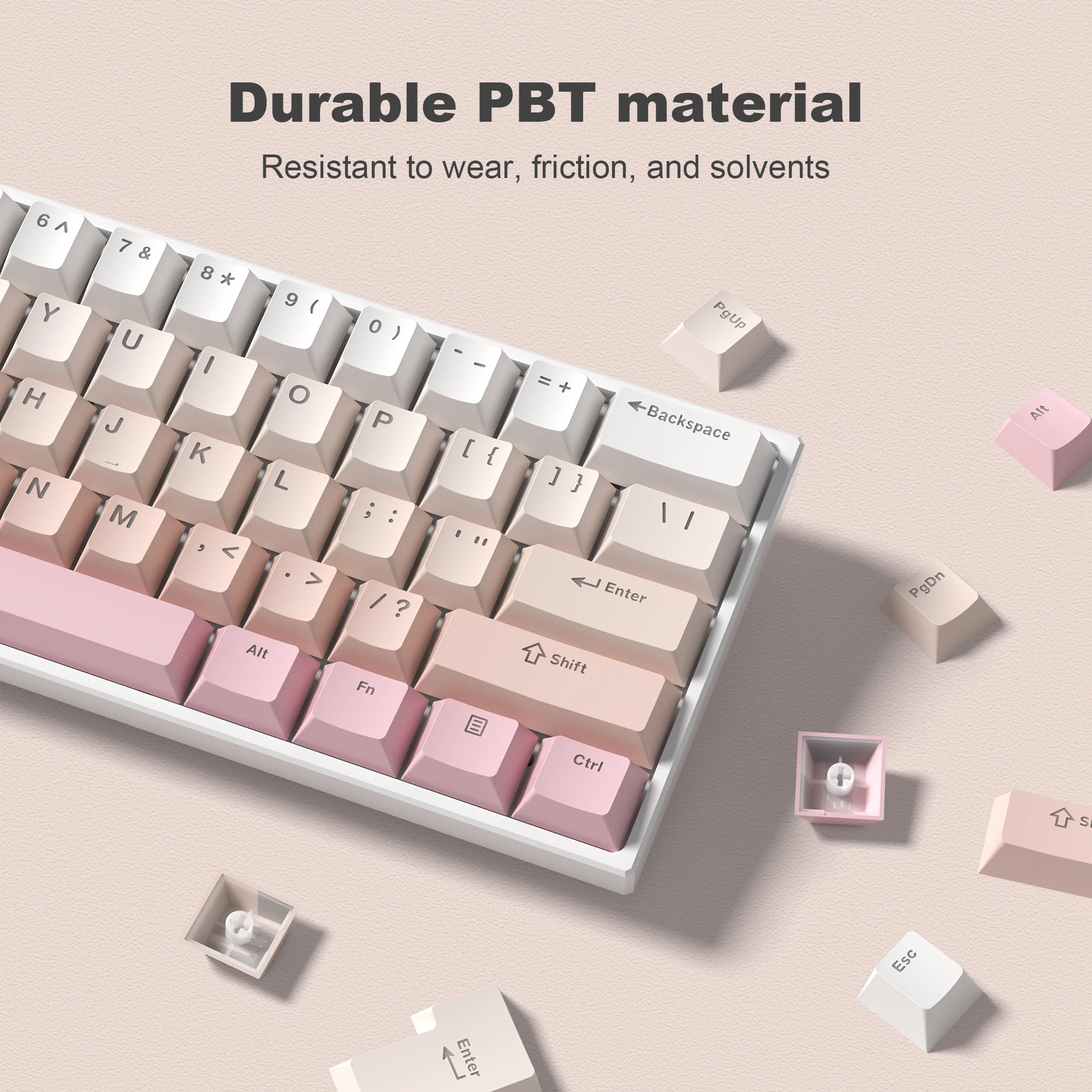 Top Print Backlit Pbt Keycap Duplo Tiro Brilhar Através de Keycap para Gateron Cherry mx Gamer Teclado Mecânico Tecla 132 Rosa - Imagem 4