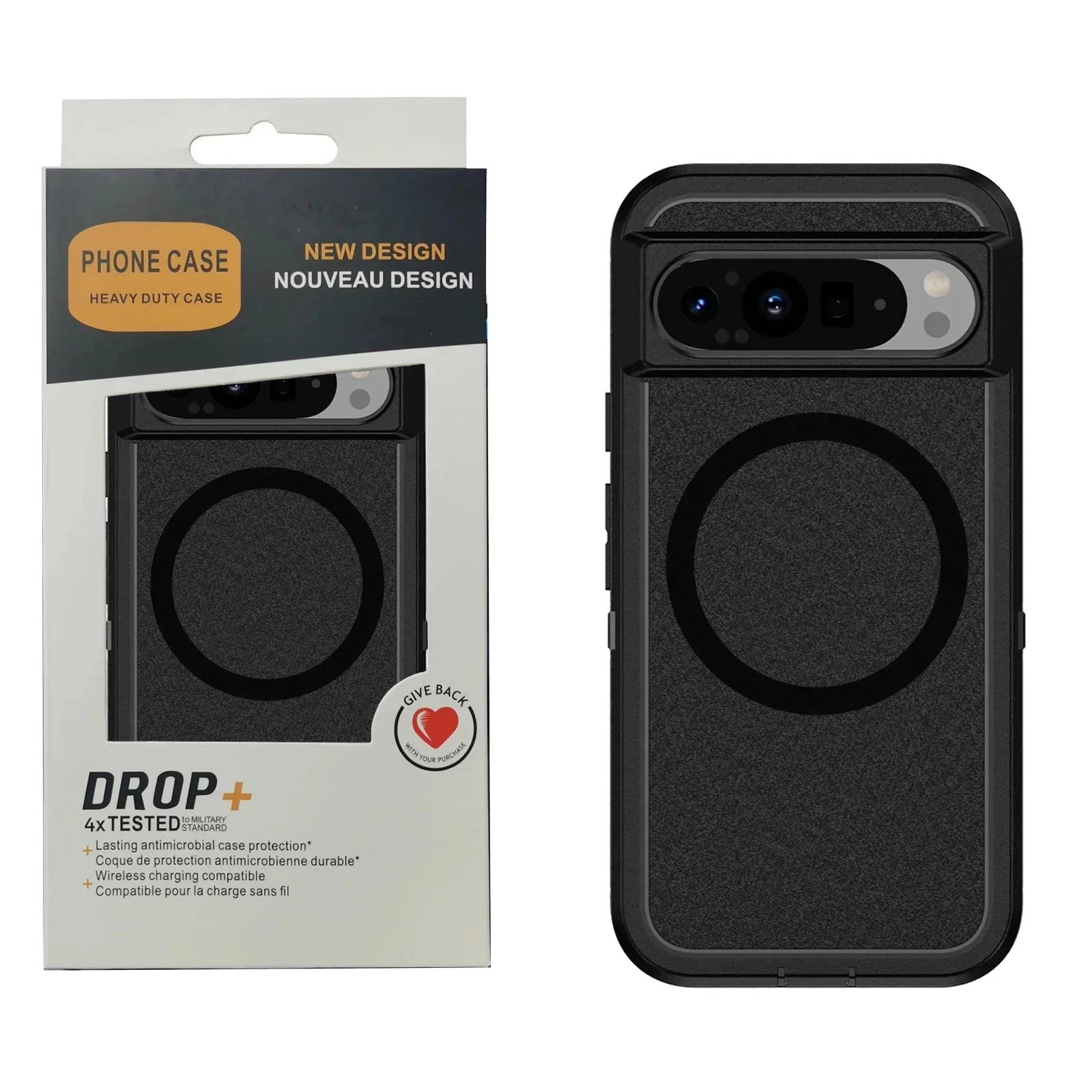 Hybrid Rugged Armor Shockproof Wireless Charging Matte Case - TPU+PC Fall Prevention Protective Cover