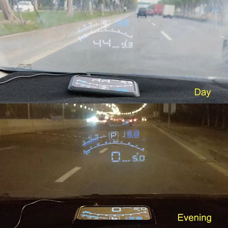 자동차 HUD 헤드업 디스플레이, 범용 자동 디지털 자동차 OBDII 과속 경고 앞유리 프로젝터, 5.5 인치