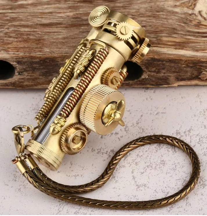 Lsdl Retro Old-fashioned 110g Brass Kerosene Handmade Steampunk Lighter - Cigar Accessories - AliExpress