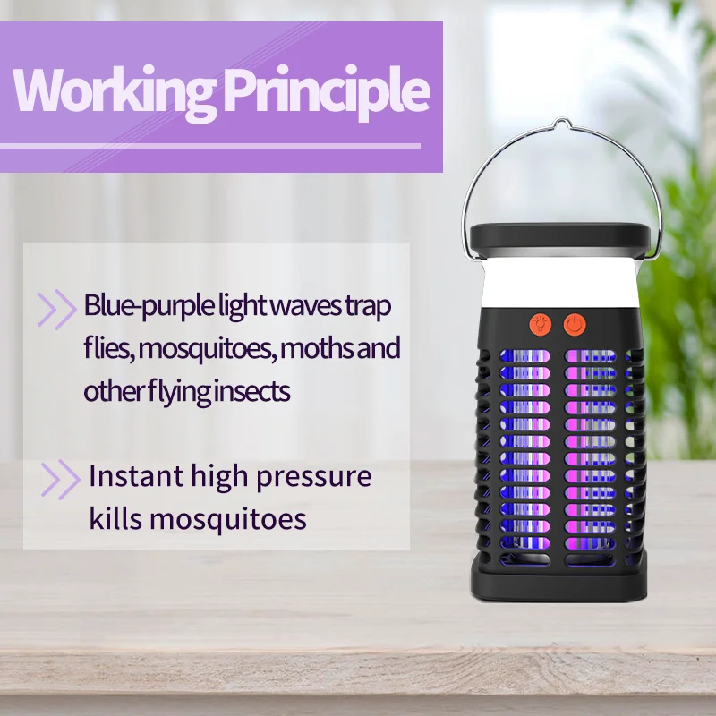 Insect Traps Solar Mosquito Killing Lamp UV Violet Light Outdoor Indoor Multi-functional