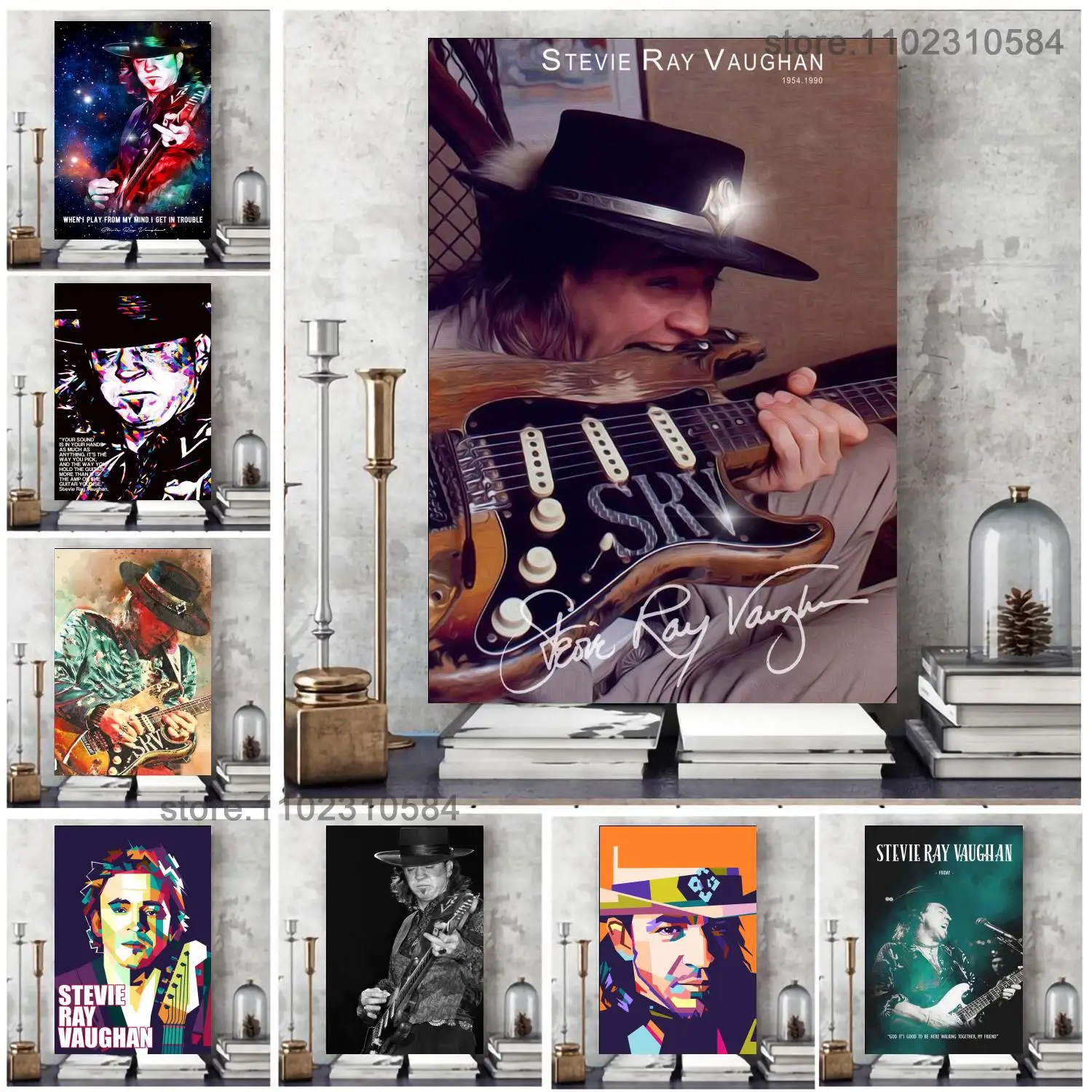 

Stevie Ray Vaughan - Domestic Poster Wall Art Canvas Posters Decoration Poster Personalized Gift Modern Family bedroom Painting