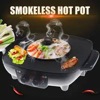 220V 1600W Oven Hot Pot Electric Multi Cooker Durable Hotpot Non-Stick BBQ Roasting Baking Plate for Barbecue Kitchen Cookware 1