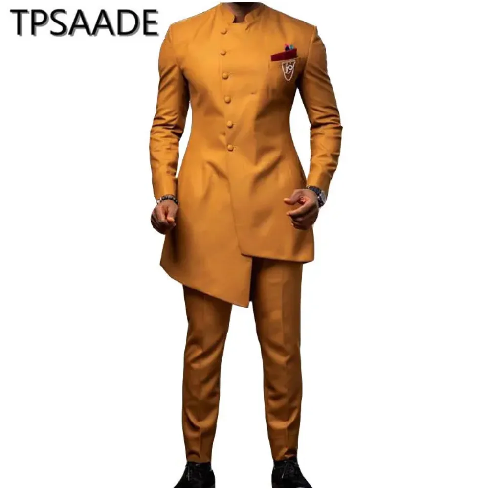 

TPSAADE новейший дизайн пальто и брюк, повседневный индивидуальный облегающий блейзер для мужчин, костюм для выпускного вечера из двух предметов