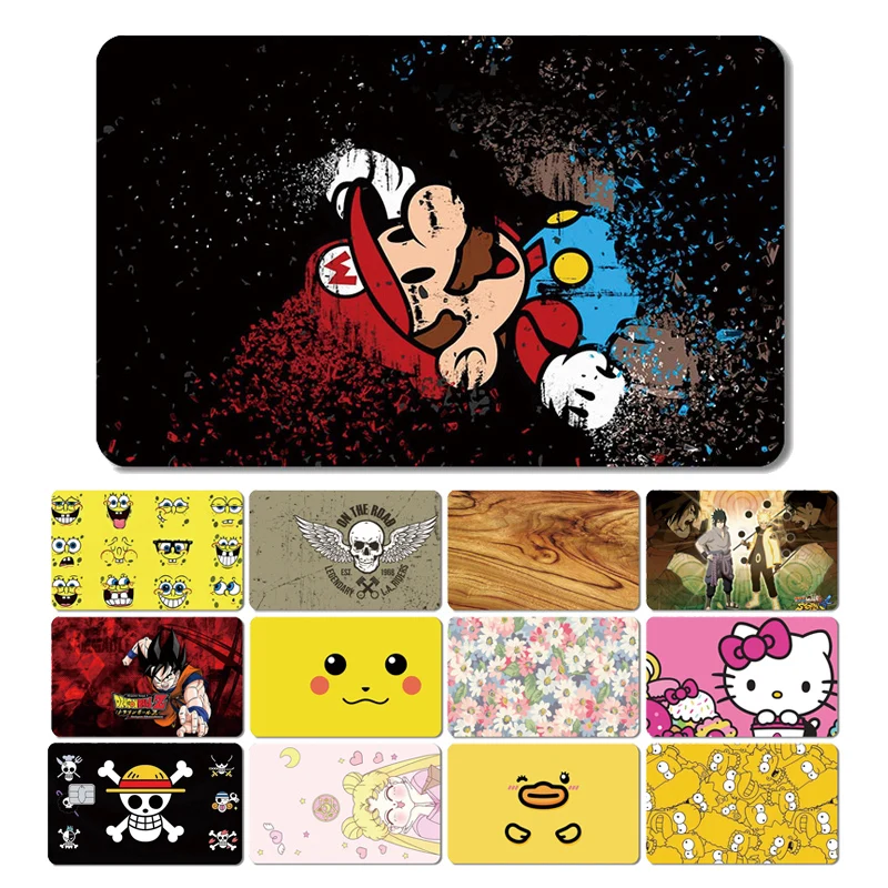 Di Alta Qualità Cartoon Anime Diamond Wood Skull Sticker Cover Skin Film Case Per Big Card Small No Chip Carta Di Debito Di Credito Front