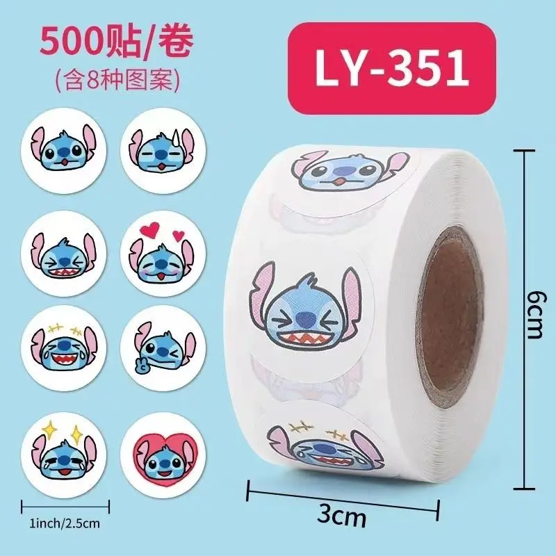 

Creative New Stitch Round Sealing Sticker Disney Animation Cartoon Cute Children Reward Handbook Paper Sticker Gift Wholesale