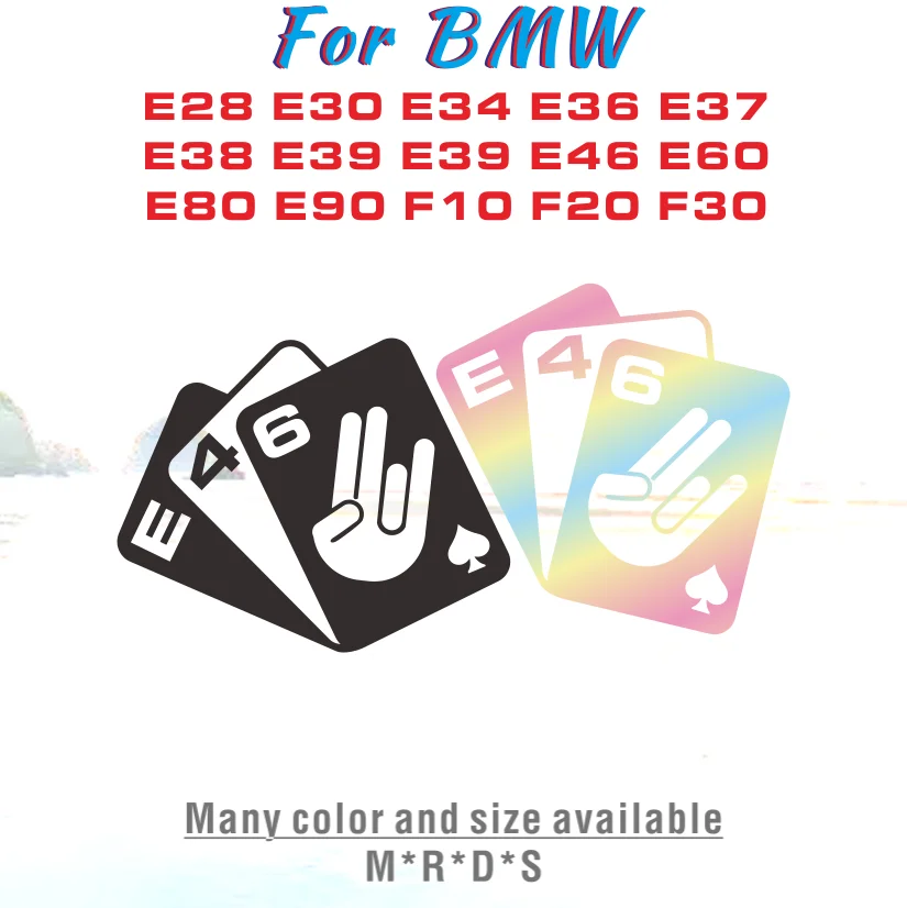 Poker Card Car Sticker Window Performanc Decal Styling Per Bmw E28 E30 E34 E36 E37 E38 E39 E46 E60 E80 E90 F10 F20 F30