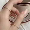 High End PVD Shinny Minimalist White Green Zircon Rings Female Exquisite Stainless Steel Bridal Ring 2