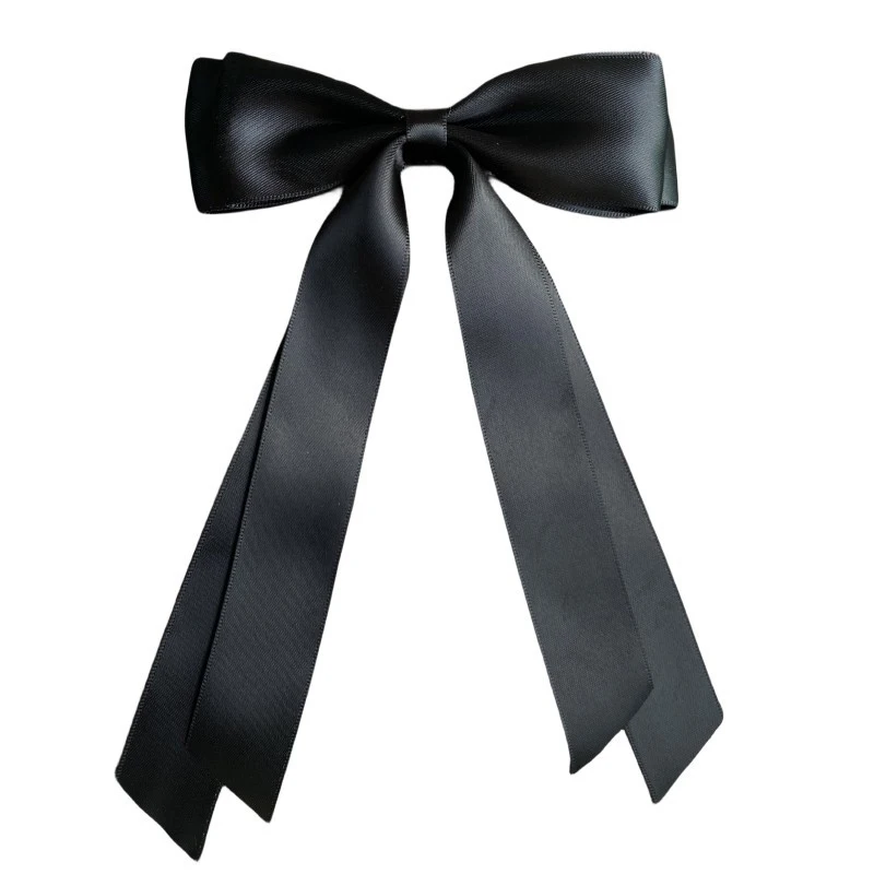 Süßes Haar Satin Bogen Clip Haarnadel für Frauen Mädchen Band Bowknot Haars pangen Frauen lange Schleifen Haars pangen Kopf bedeckung Kopf bedeckung – Detail 9