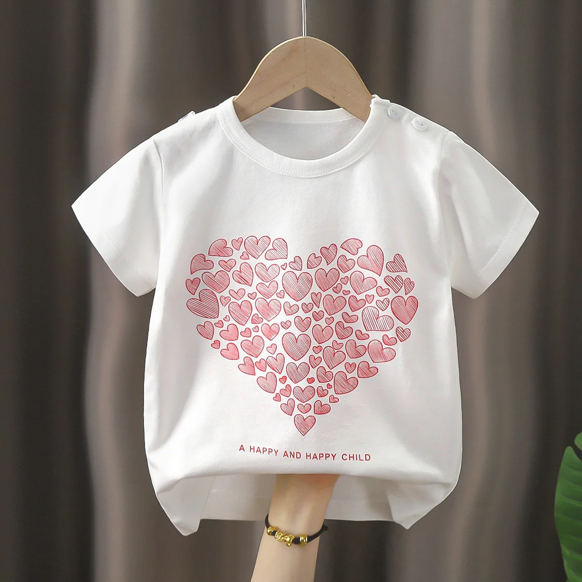 1pcs Summer Pure Cotton Girl Cartoon Tee Fashion Top Children Short Sleeve T-shirts Child Loose Casual Solid Tshirt Baby Clothes