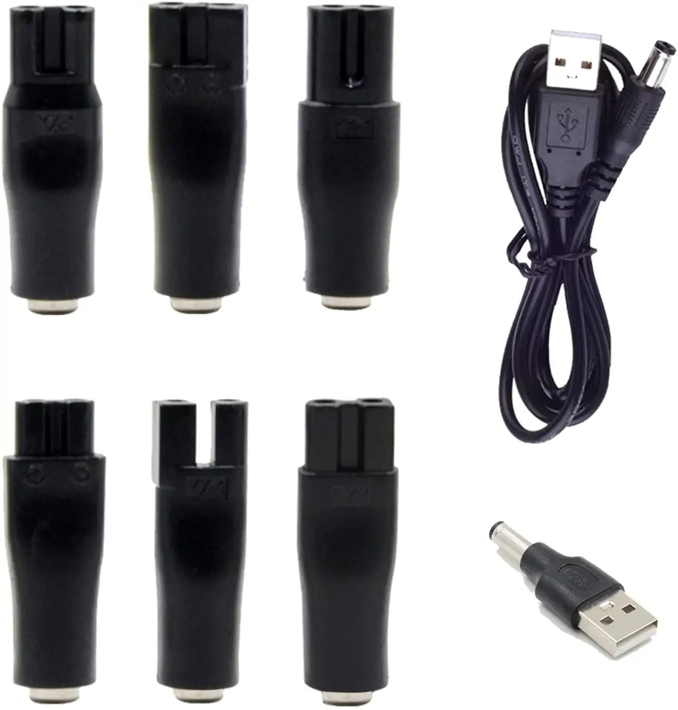8 PCS Power Cord 5V Replacement Charger USB Adapter Suitable for All Kinds of Electric Hair Clippers