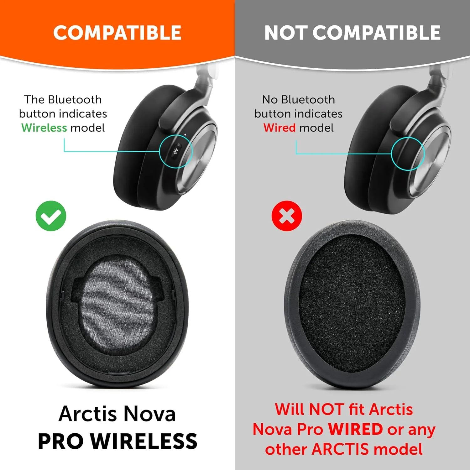 KUTOU Replacement Earpads Ear Cushions for Steelseries Arctis Nova Pro Wireless Headphones Earpad Softer Leather Replacement