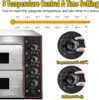 Commercial Pizza Oven Double Oven 1700W 16 inch Stainless Steel Pizza Electric Countertop Pizza and Snack Oven Multipurpose 4