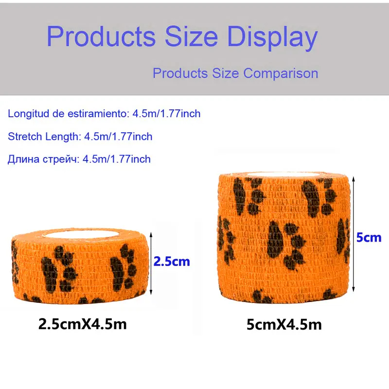Animal Pattern Printed Self Adhesive Elastic Bandage 4.5m Sports Wrap Tape for Finger Joint Knee First Aid Kit Pet Tape - Image 5