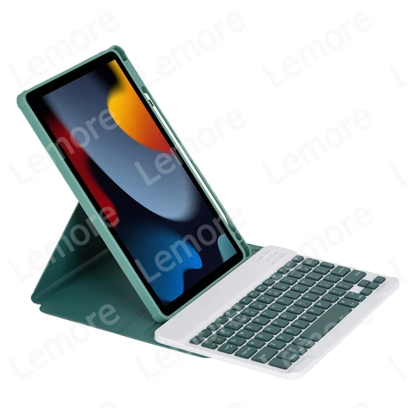 360-Degree Rotating Acrylic Keyboard Case with Pencil Slot