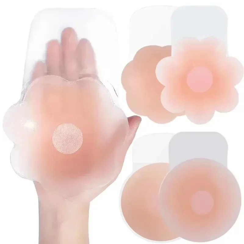 4PCS Women Lift Up Invisible Reusable Self Adhesive Silicone Breast Lift Tape Nipple Cover Chest Paste Push Up Party Dress Bras silicone nipple cover