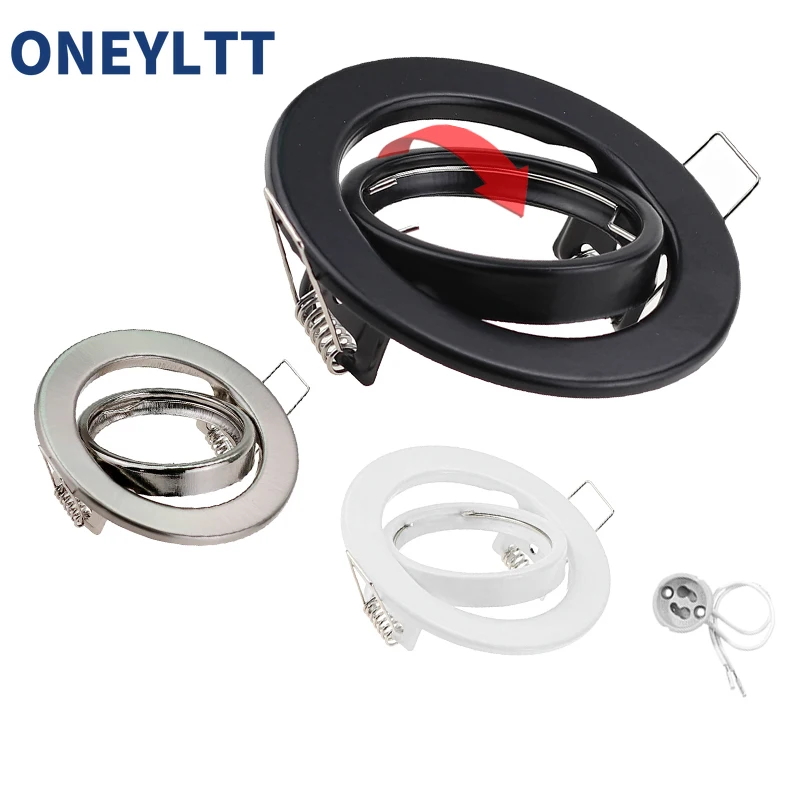 White/Black Led ceiling spot light Led spotlight lamp Frame Adjustable Downlight led HoldersCutout 70mm For MR16 GU10 Bulb Holder Recessed LED Spot light