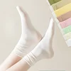 5-40Pairs Stacked Socks Women Spring and Summer Thin Solid Colour Jk Ice Silk Socks Ice Ice Socks Women Dopamine Mid-calf Socks 1