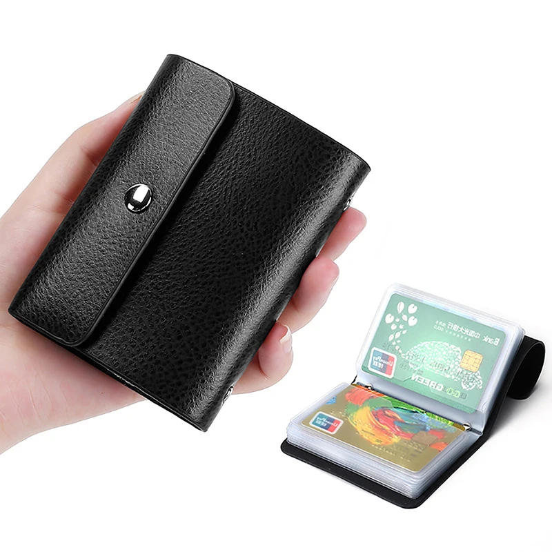 

New 20 Slots Bits Card Holder Bag Simple Solid Color Pocket Case Universa Simple Multiple Card Slots Women's Credit Storage Bag