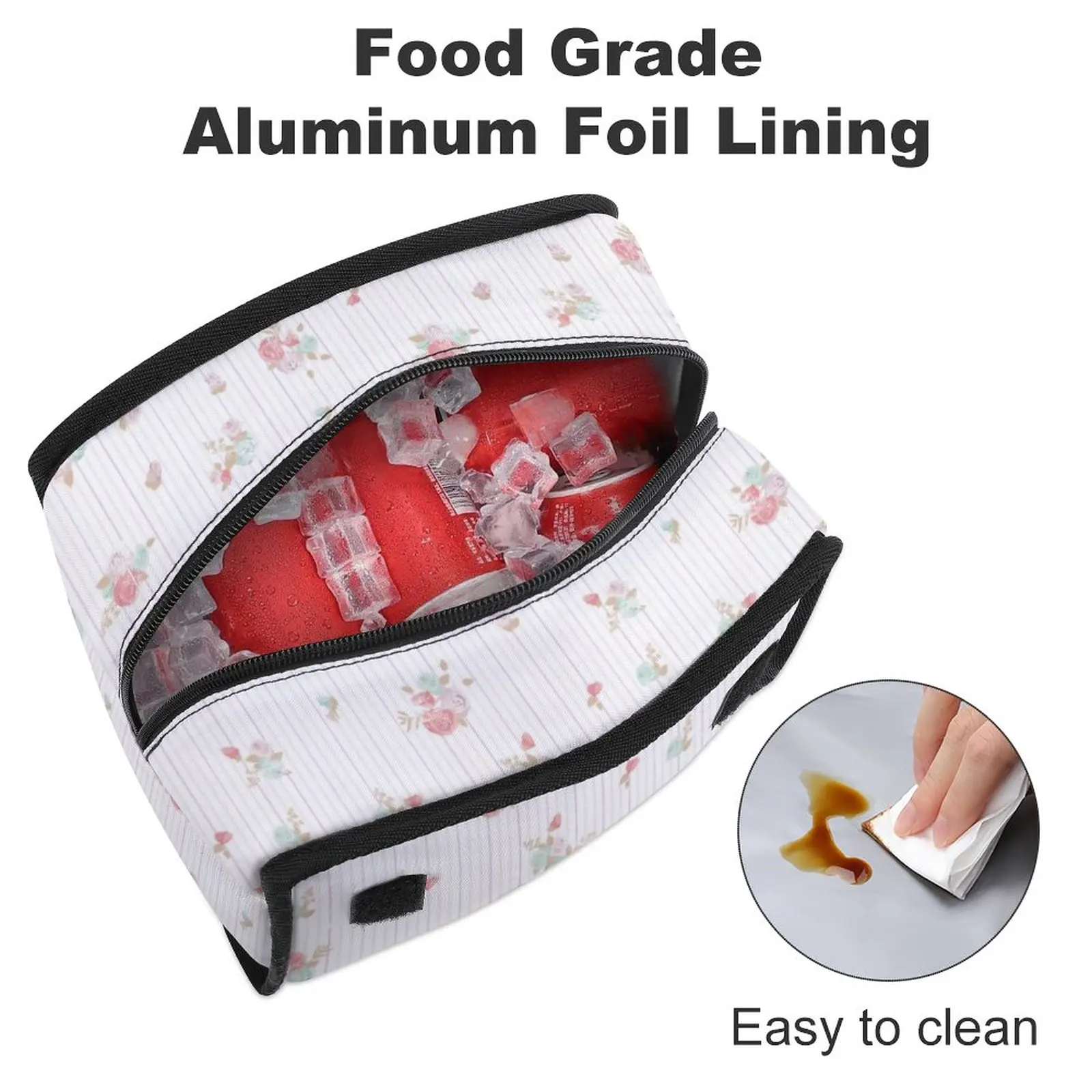 Floral Lunch Bags Insulated Bag Lunch Box Lunch Bags for Women Thermal Lunch Bag Large Capacity  Bag for Meal Boxes Custom Print