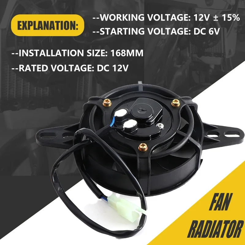 Motorcycle Cooling Fan for 50-250cc Dirt Bike, ATV, Motocross, 12V Enduro