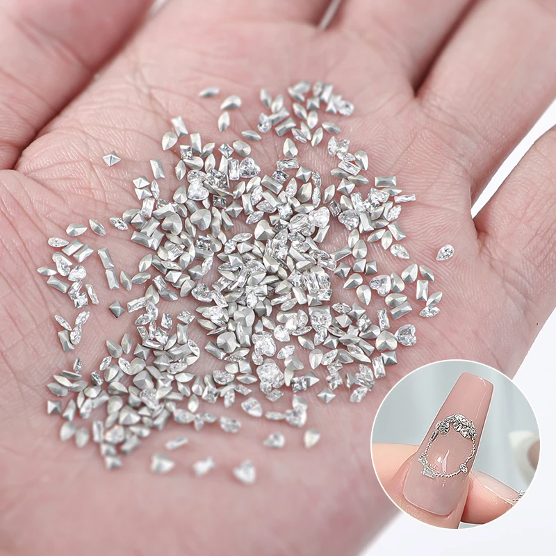 

100 Pcs/bag Mini Rhinestones for Nails Kawaii Nails Decoration Supplies Accessories Nail Art Tool Design Geometric Diamond