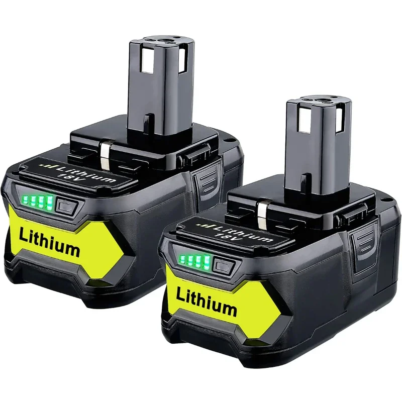2 Pack 5500mAh P108 Replacement for Ryobi 18v Batteries, 18v 5.5Ah Li-ion Replacement Battery for Ryobi P107 P106 P Batteries