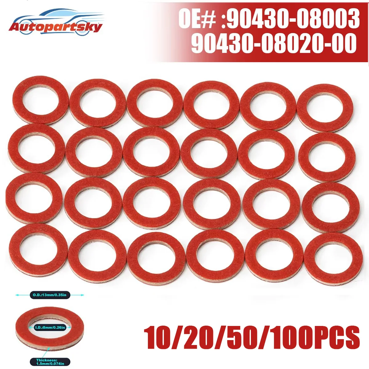 Outboard Lower Unit Oil Drain Gasket 90430-08020-00 90430-08003 For Yamaha 1984 and Newer Models and Components 9043008003