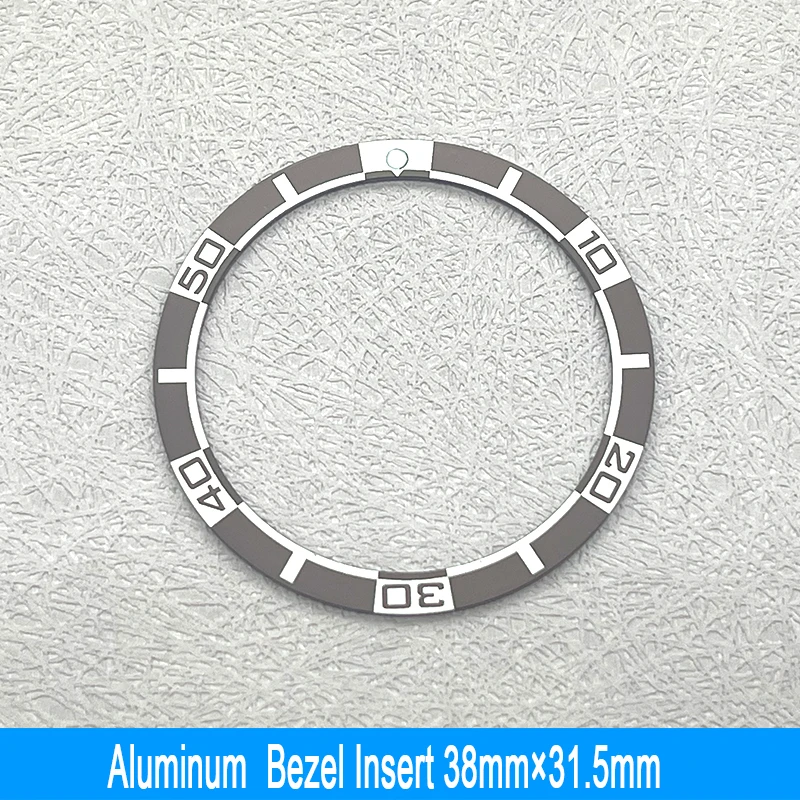 38 mm * 31,5 mm flacher Aluminium-Lünetteneinsatz, passend für SKX007 SKX009 SRPD NH35 NH36 Uhrengehäuse, Herrenuhr-Ring-Teile – Detail 5