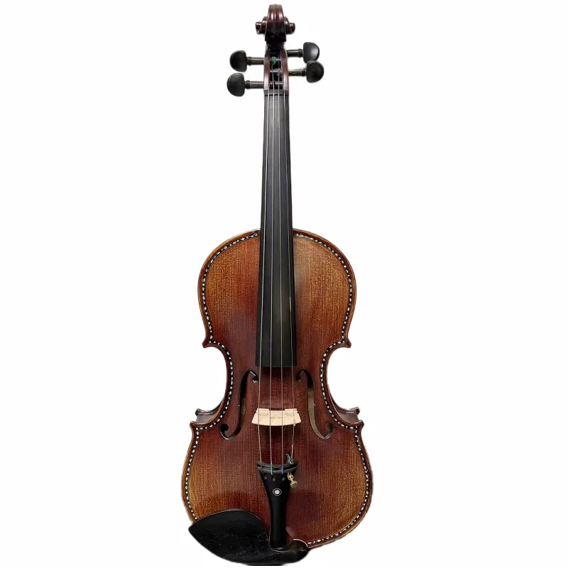 Song Maestro Pretty Violin with beautiful Engraving design on rib neck Handmade inlaid shells Spruce wood panels Ebony fittings