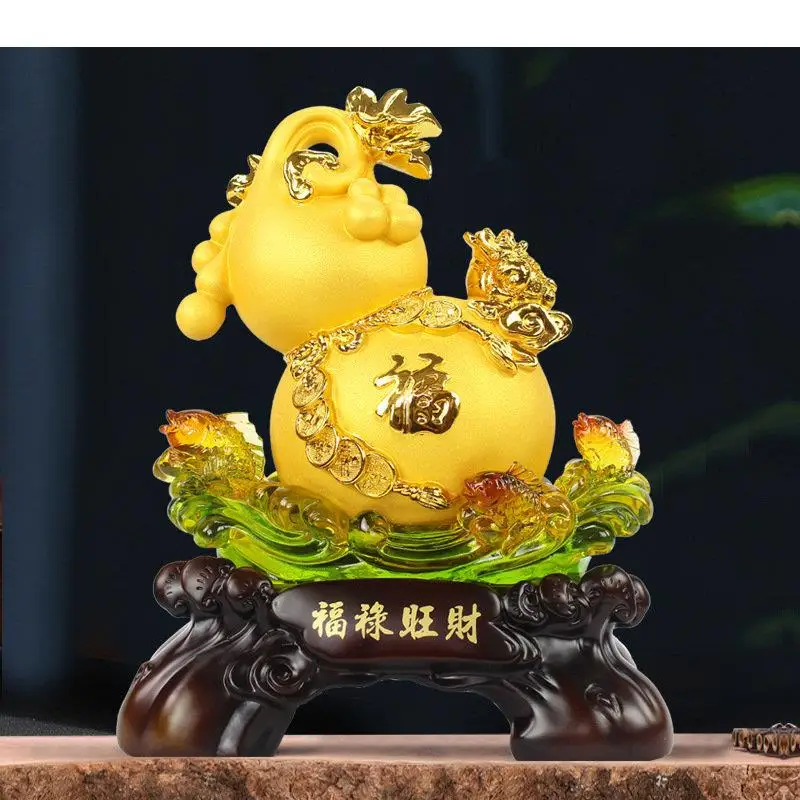 

Home decoration accessories Fengshui tabletop ornaments Zhaocai Hulu Decoration Resin Crafts Gift for store opening