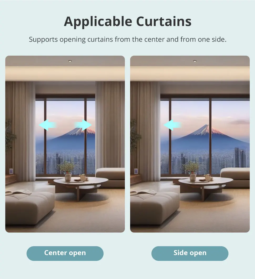 Zigbee Smart Electric Sliding Curtain Motor with Customized Track Works with Tuy