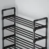 Simple Black Layers Morden Style Metal Shoe Shelves On Hot Sales 1