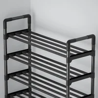 Simple Black Layers Morden Style Metal Shoe Shelves On Hot Sales 1