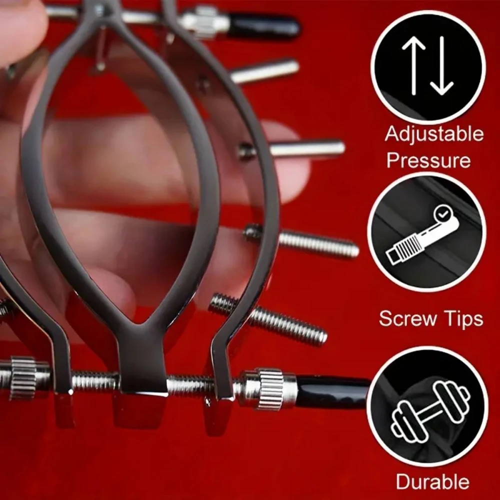 Metal Female Labia Clip Clitoris G-spot Tease Endoscopic Peeping Vagina Erotica Pussy Hoof Clip 8 Screws Dilatador De Vagina Cha