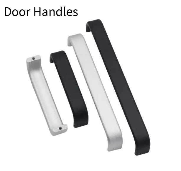 Black Silver Handles Space Aluminum Kitchen Door Cabinet Straight Handle Multiple Inches Pull Knobs Fashion Furniture Hardware