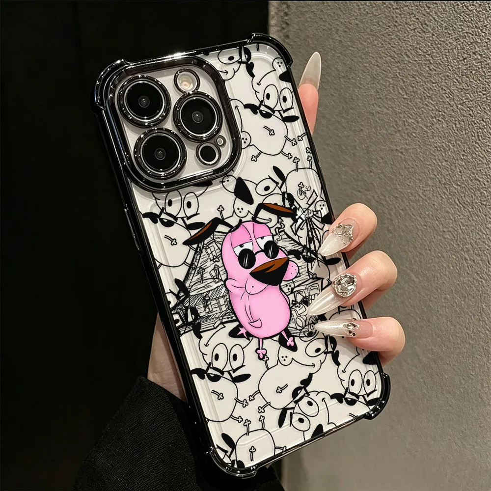 Cartoon Courage the Cowardly Dog Protective Phone Case with Anti-Fall Airbag
