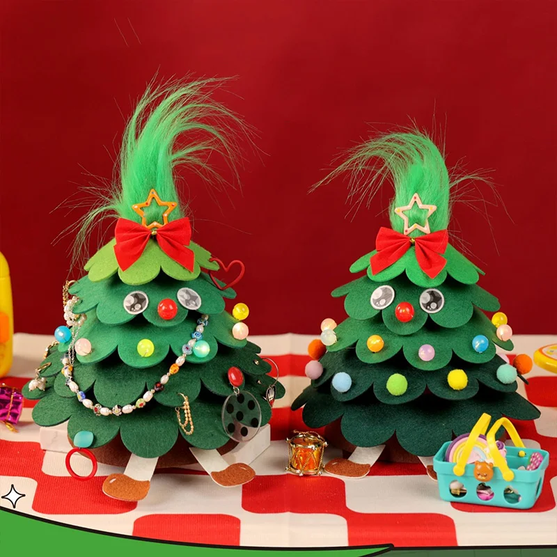 Handmade DIY Christmas Tree Christmas Tree Ornament Santa Claus Xmas Kids Gifts  Xmas Party Supplies Christmas New Year Decor