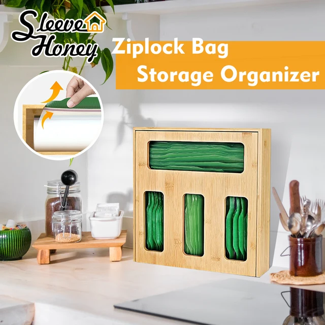 Ziplock Táska Tároló Szervező Bambusz Fiók Elválasztók Cipzáras Kompatibilis Szendvics Snack Konyhai
